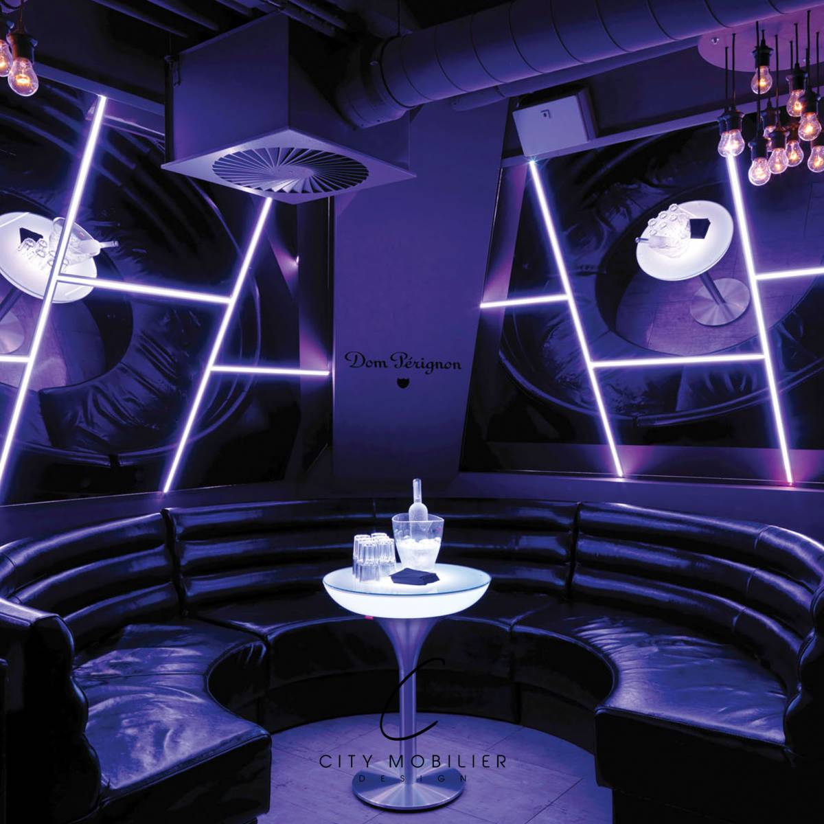 Table lumineuse pour club discothèque MORPHEE de City Mobilier
